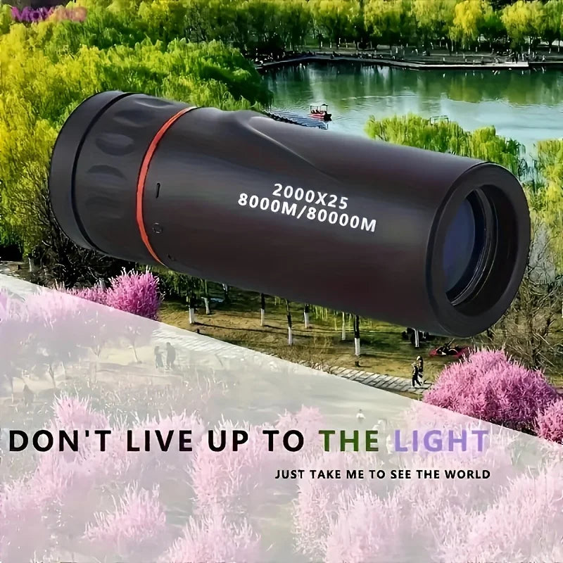 2000X25 HD Monocular Telescope, Compact Portable for Travel, Hiking, Fishing, Camping, Stargazing, Concerts & Bird Watching