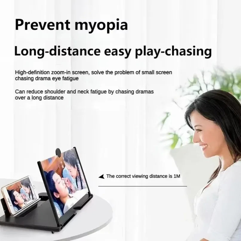 3D Screen Amplifier Mobile Phone Screen 14/12/10Inch Video Magnifier for All Cell Phone Enlarged Screen Smartphone Stand Bracket