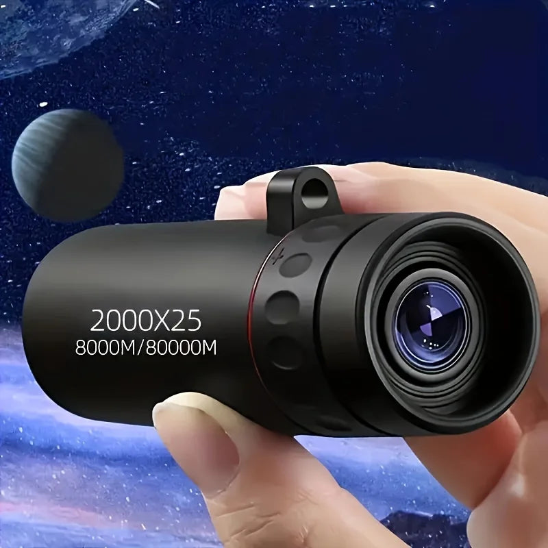 2000X25 HD Monocular Telescope, Compact Portable for Travel, Hiking, Fishing, Camping, Stargazing, Concerts & Bird Watching