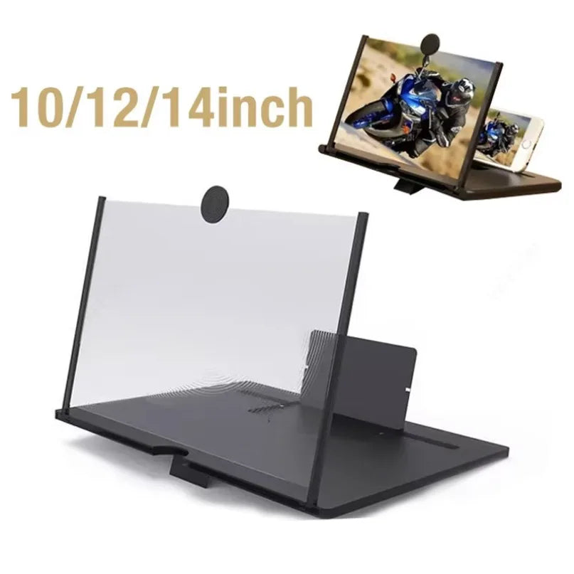 3D Screen Amplifier Mobile Phone Screen 14/12/10Inch Video Magnifier for All Cell Phone Enlarged Screen Smartphone Stand Bracket